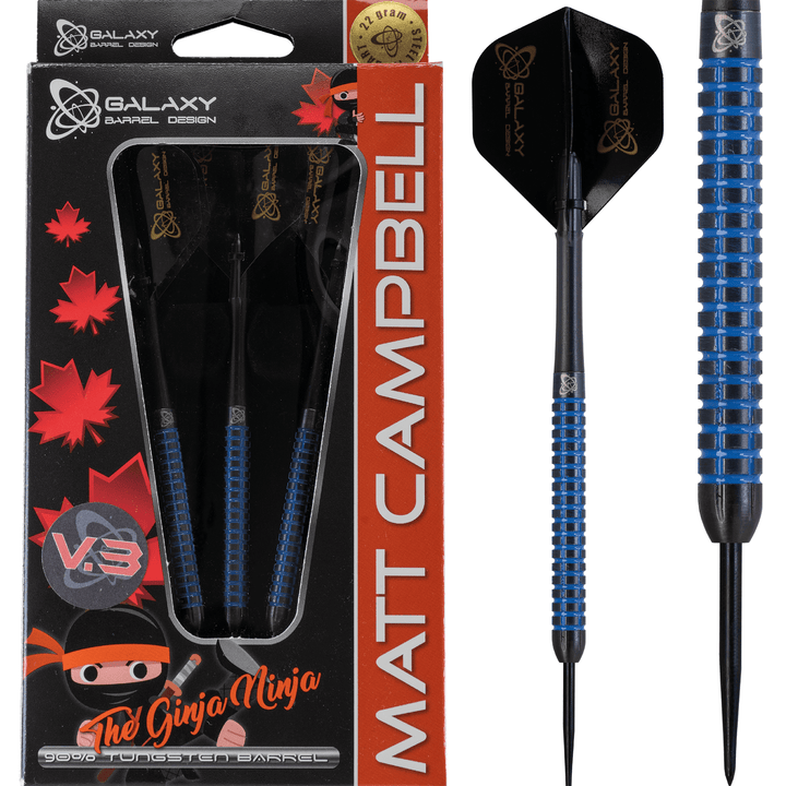 *Galaxy Matt Campbell v3 Darts - Steel Tip - The Ginja Ninja - Blue