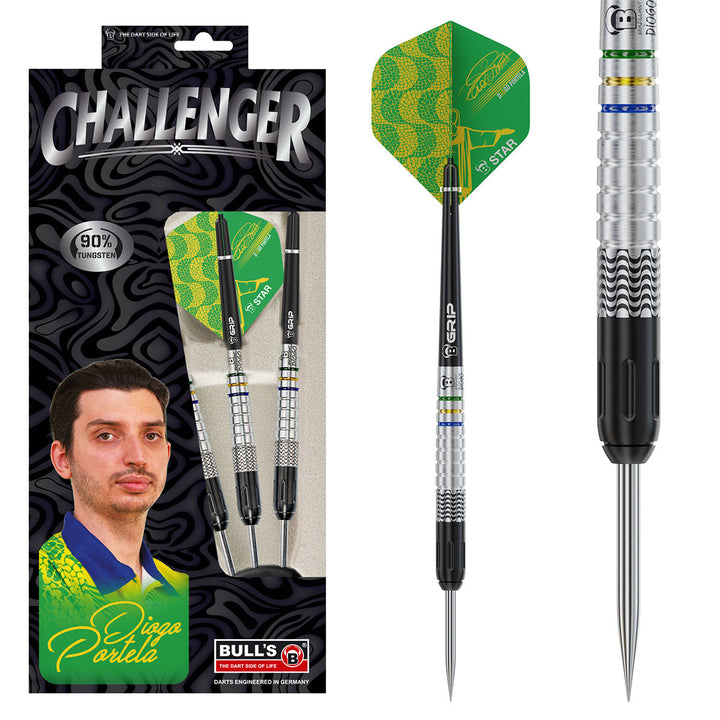 Diogo Portela Challenger 90% Tungsten Steel Tip Darts by Bulls