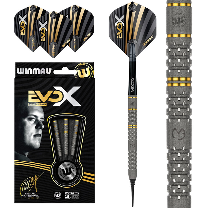 Michael van Gerwen MvG Evo X 90% Tungsten Soft Tip Darts by Winmau