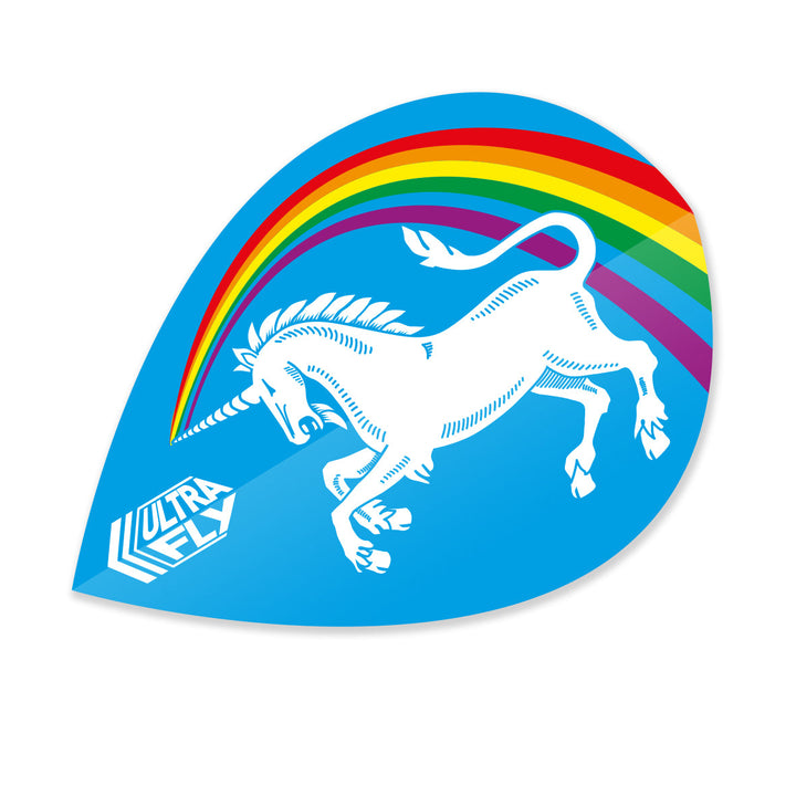 Unicorn Ultrafly Blue Rainbow Pear Dart Flights