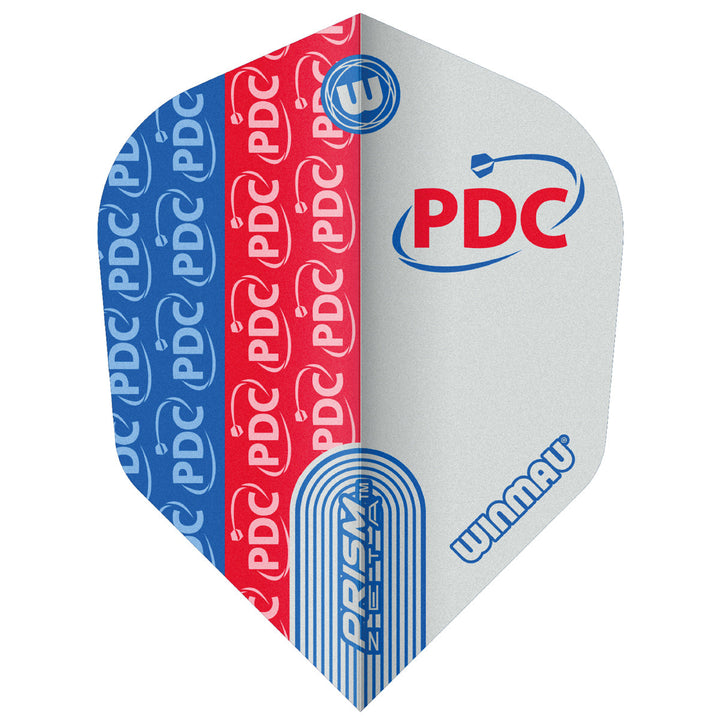 Prism Zeta PDC Red, Blue & White No6 Dart Flights by Winmau