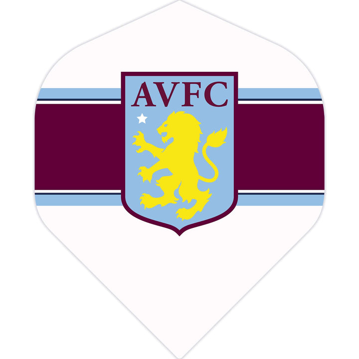 *Aston Villa FC Dart Flights - 100 Micron - No2 - Std - AVFC - F3 - White Stripe