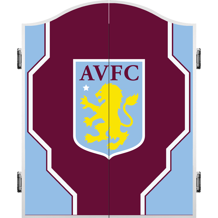 Aston Villa FC Dartboard Cabinet - Official Licensed - AVFC - C4 - White - Geo Design