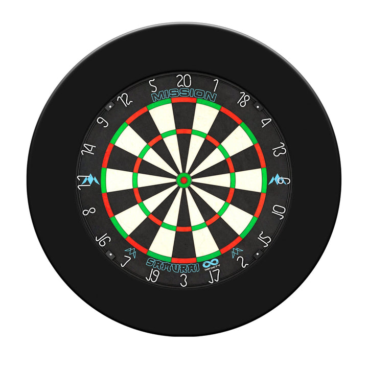 Mission Samurai Infinity Dartboard Set - Dart Board & Surround - Black