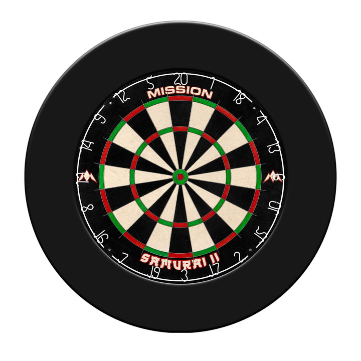 Mission Samurai II Dartboard Set - Dart Board & Surround - Black
