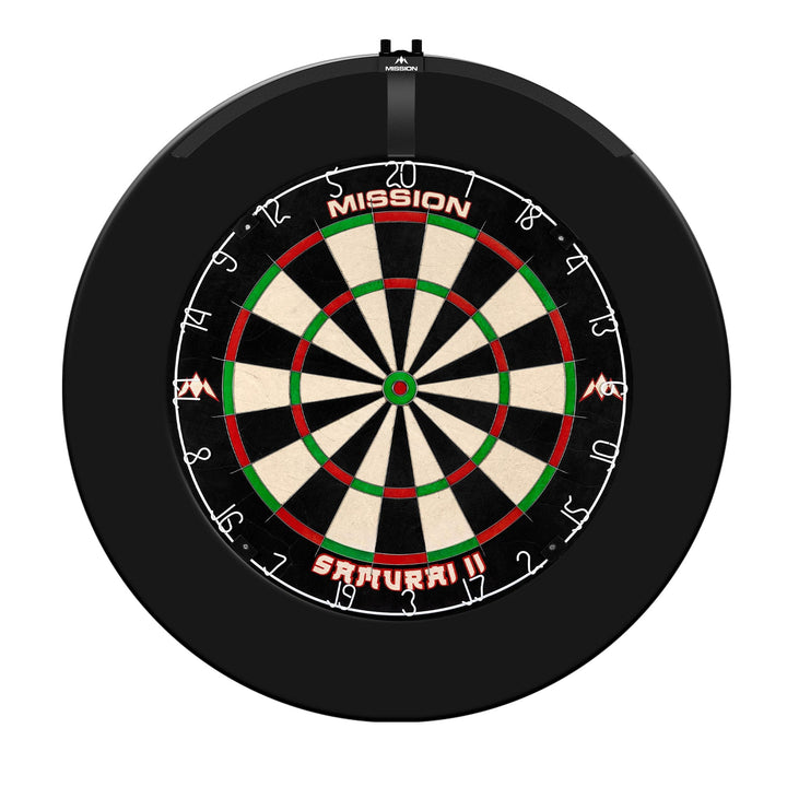 Mission Samurai II Dartboard Set - Dart Board, Surround & Torus 100 Light - Black