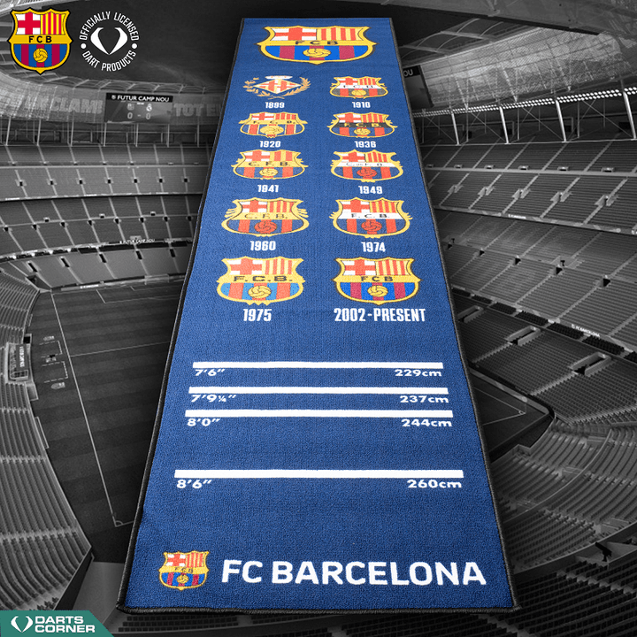 *FC Barcelona - Official Licensed BARÇA - Carpet Dart Mat - 290cm x 60cm - Retro Crests
