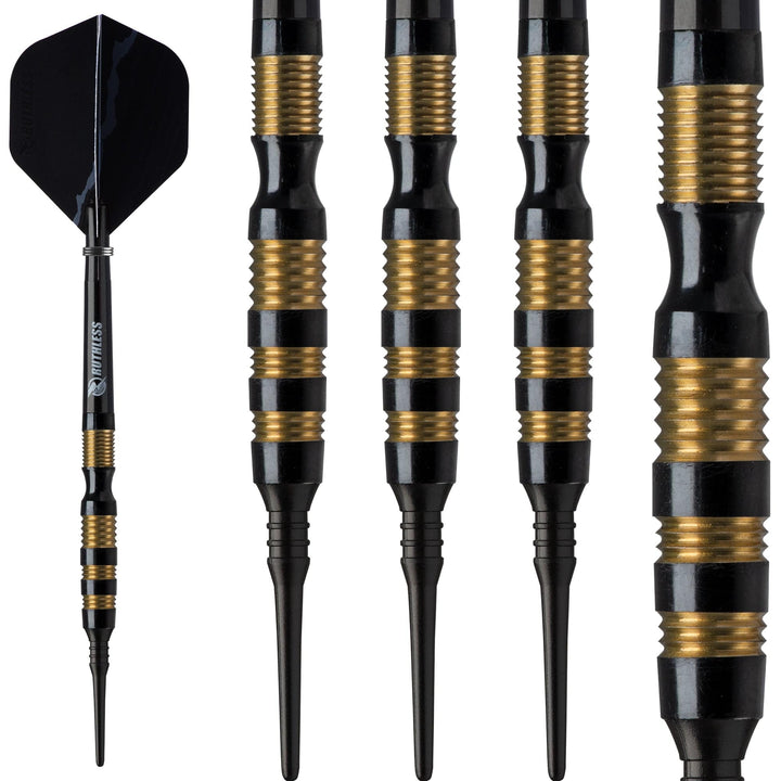 *Ruthless Black Talon Darts - Soft Tip Tungsten - BW 16.0g - Gold Ring - 18g