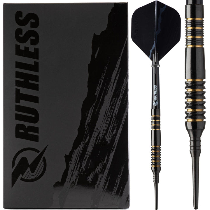 *Ruthless Black Wolf Darts - Soft Tip Tungsten - BW 16.0g - Gold Ring - 18g