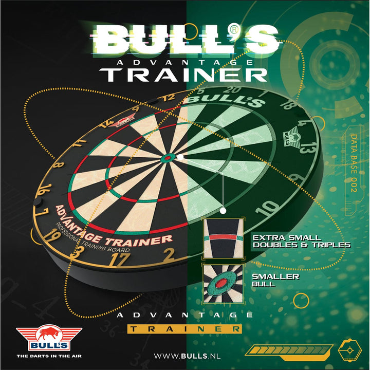 Bulls Advantage Trainer Dartboard - Thinner Doubles & Trebles - Gold