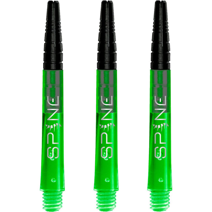 Bulls Spine Dart Shafts - Polycarbonate with Aluminium Top - Green Medium