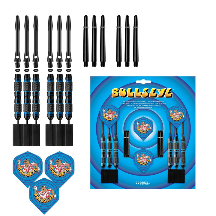 Bullseye Darts - Steel Tip Brass Gift Set - 2 Sets Darts - Bully Design - 24g