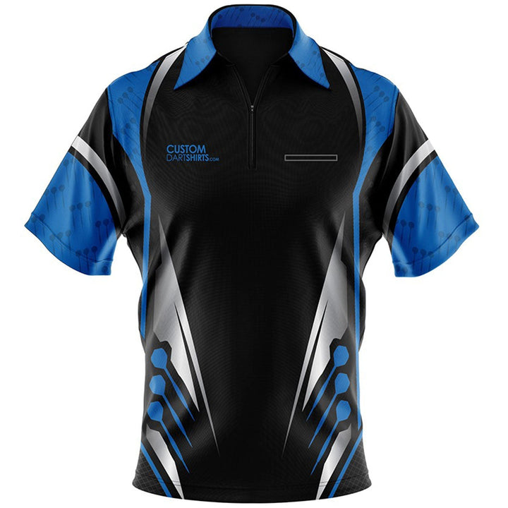 Royal Blue and Silver Custom Dart Shirt