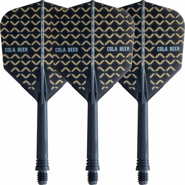 Cuesoul AK5 Integrated Dart Shaft and Flights - Standard - Black - Cola Beer