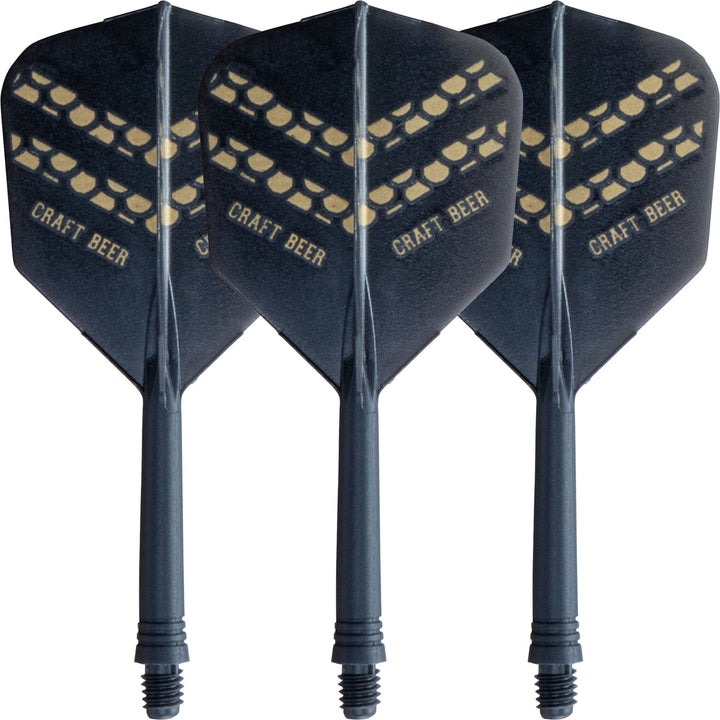 Cuesoul AK5 Integrated Dart Shaft and Flights - Standard - Black - Craft Beer