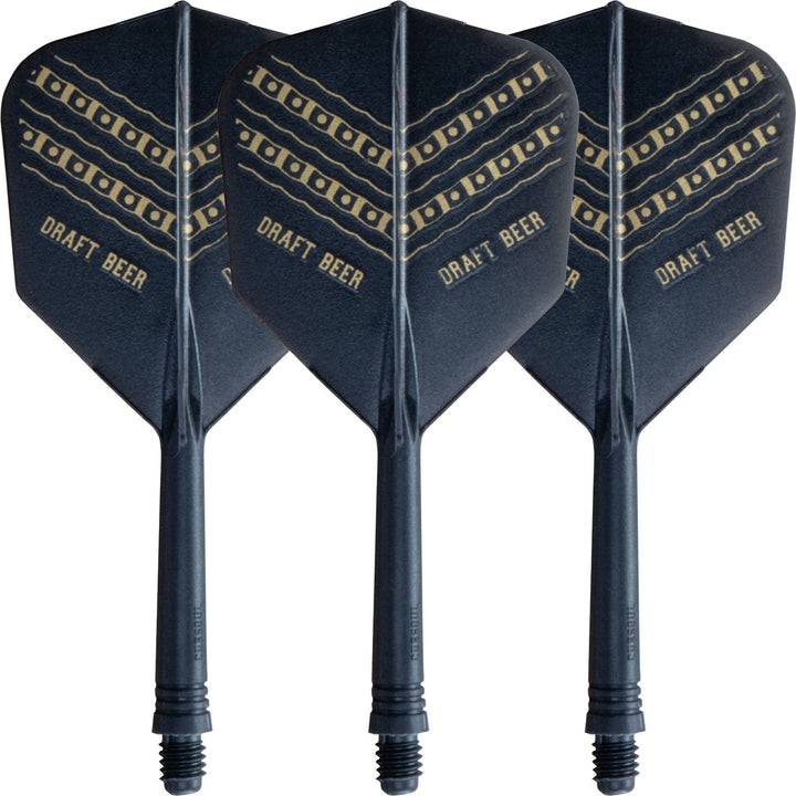 Cuesoul AK5 Integrated Dart Shaft and Flights - Standard - Black - Draft Beer
