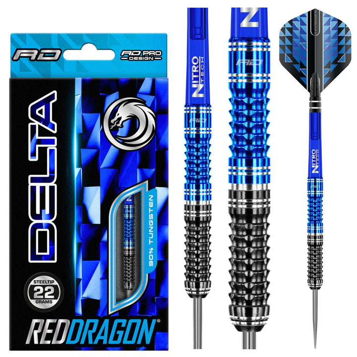 Delta 1 90% Tungsten Steel Tip Darts by Red Dragon