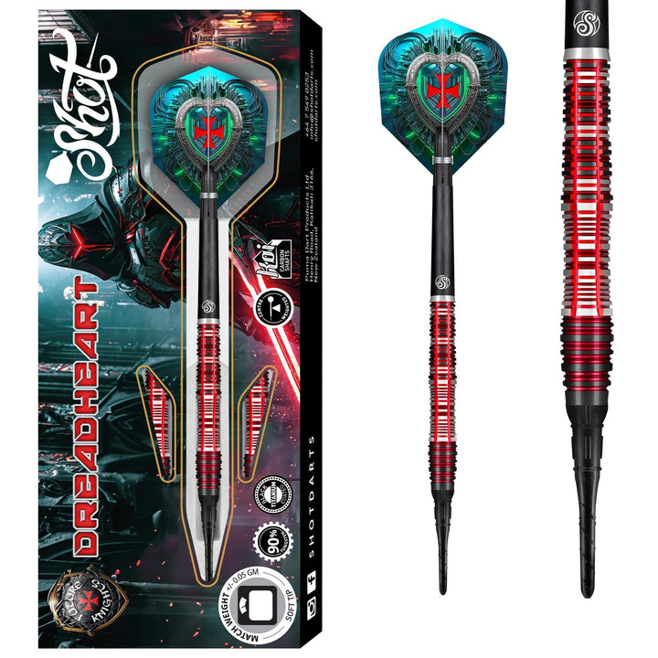 Shot Future Knights Darts - Soft Tip - 90% Tungsten - Dreadheart - 20g
