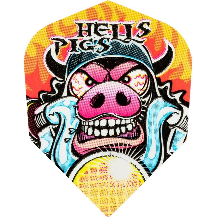 *Harrows Dart Flights - Quadro - Poly Classic - Std - Hells Pigs