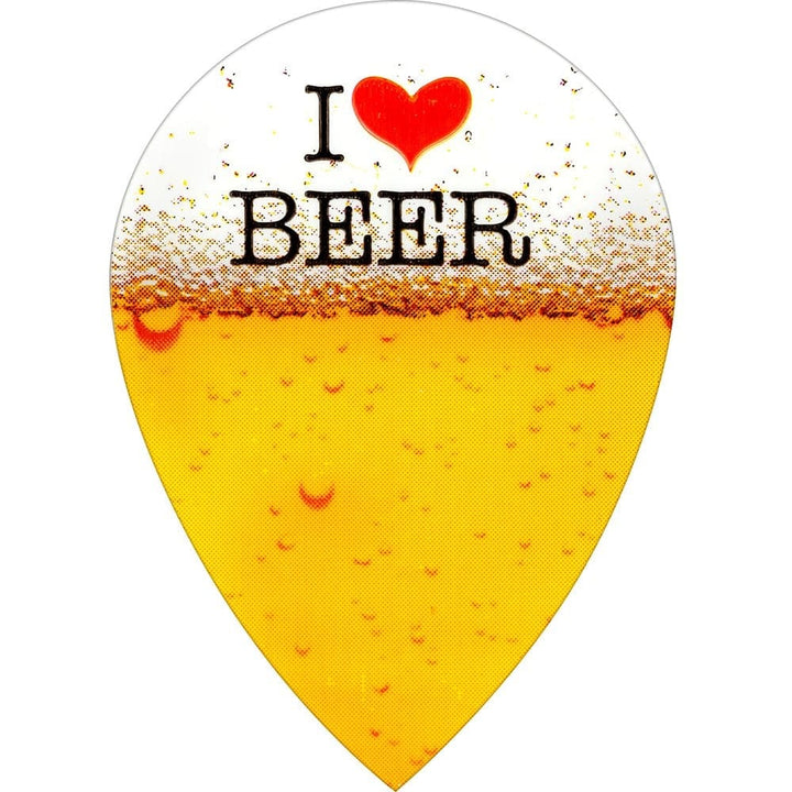 *Harrows Dart Flights - Quadro - Poly Classic - Pear - I Love Beer