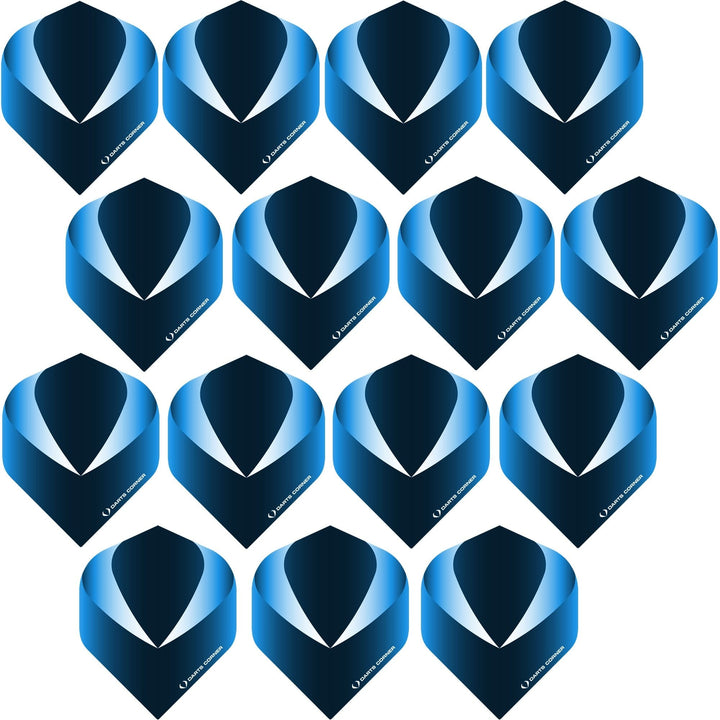 *Darts Corner Logo 100 Dart Flights - No2 - Std - 5 Sets - Blue