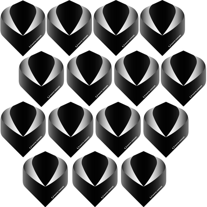 *Darts Corner Logo 100 Dart Flights - No2 - Std - 5 Sets - Black