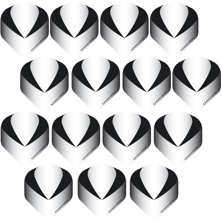 *Darts Corner Logo 100 Dart Flights - No2 - Std - 5 Sets - White