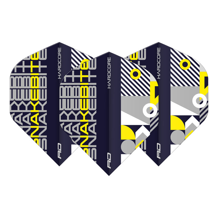 Hardcore Snakebite Stack Black & Yellow Standard Dart Flights by Red Dragon