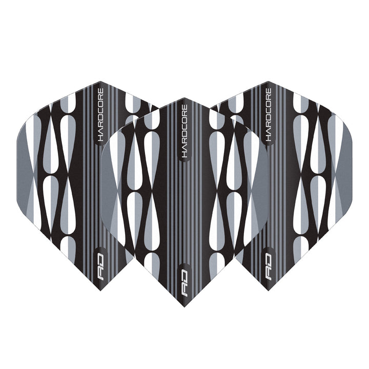 Hardcore Radical White Teardrop Standard Dart Flights by Red Dragon