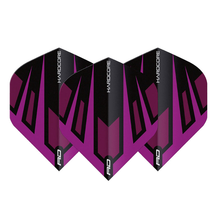 Hardcore Radical Purple & Black Fan Standard Dart Flights by Red Dragon