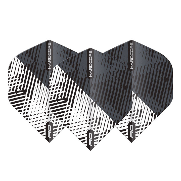 Hardcore Radical Grey & Black Fleck Standard Dart Flights by Red Dragon