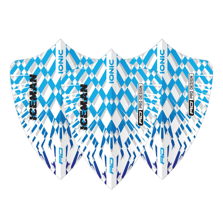 Hardcore Ionic Gerwyn Price Blue & White Burst Freestyle Dart Flights by Red Dragon