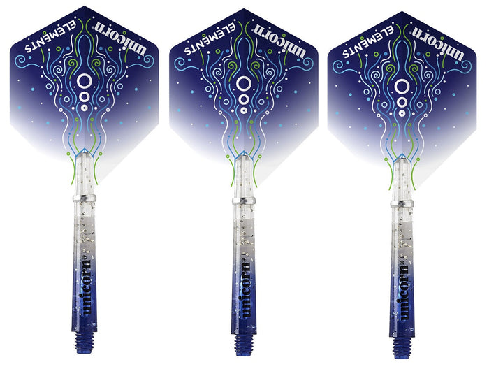 Unicorn Gripper 4 Elements Combo Kit Dart Flights With Medium Stems Hydrostorm