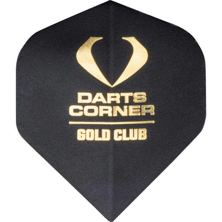 *Darts Corner Dart Flights - 100 Micron - No2 - Std - Black - Gold Club Member