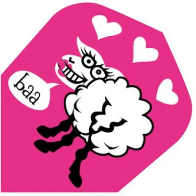 Harrows Quadro Sheep on Pink Dart Flights (FB2012)