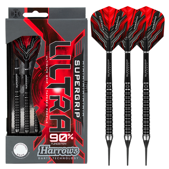 Harrows Supergrip Ultra 90% Tungsten Soft Tip Darts