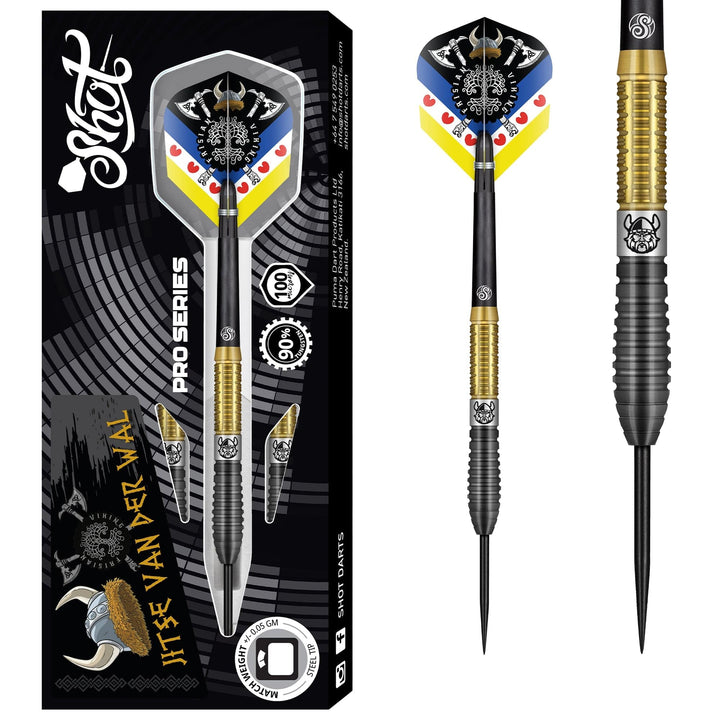 Shot Pro Series Darts - Steel Tip - 90% Tungsten - Jitse van der Wal