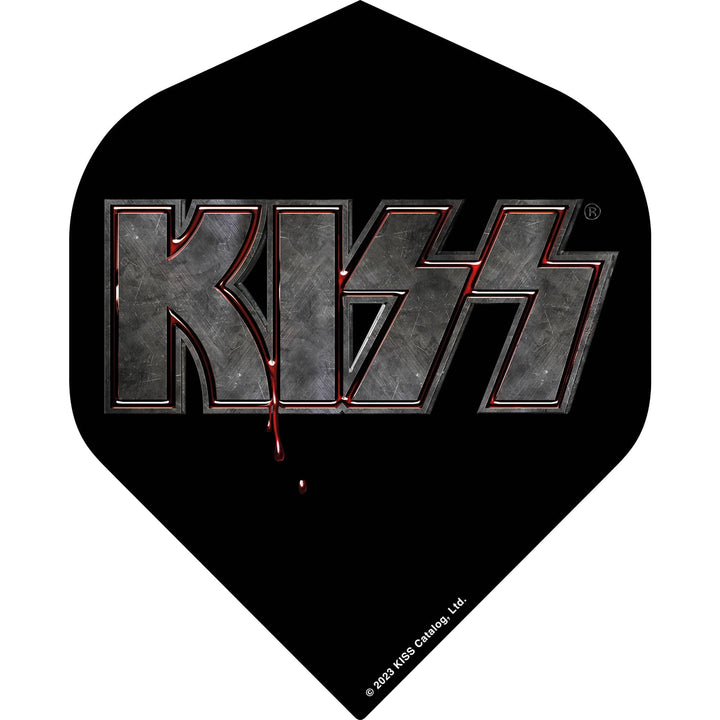 *Kiss Dart Flights - Official Licensed - 100 Micron - No2 - Std - F1 - Black - Blood Logo