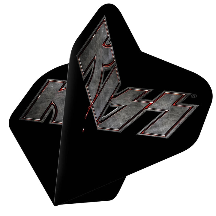 *Kiss Dart Flights - Official Licensed - 100 Micron - No2 - Std - F1 - Black - Blood Logo