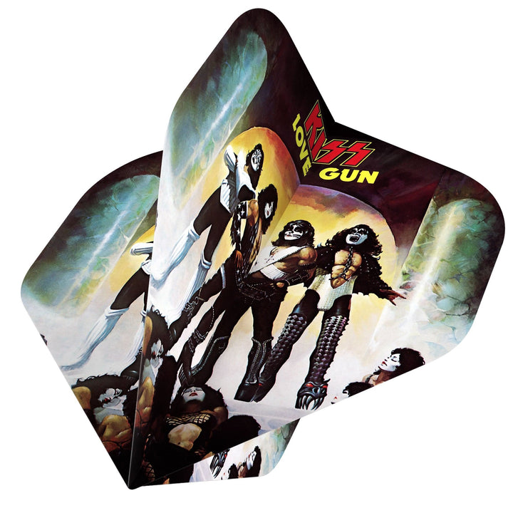 *Kiss Dart Flights - Official Licensed - 100 Micron - No2 - Std - F4 - Black - Love Gun