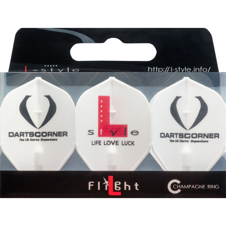 *L-Style - EZ L-Flights - Integrated Champagne Ring - L1EZ - Darts Corner - Life Love Luck