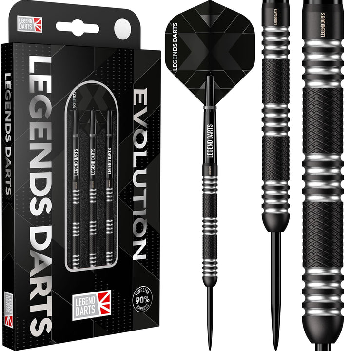 *Legend Darts - Steel Tip - Revolution Series - B02 - Black - Straight Knurled