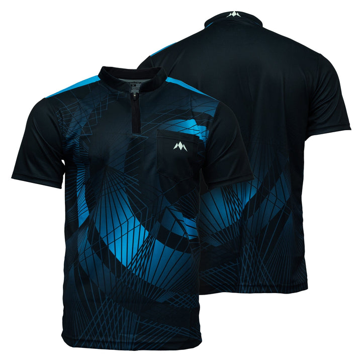 Mission Darts Orb Dart Shirt - Collarless - Lightweight - Black & Blue - Youth