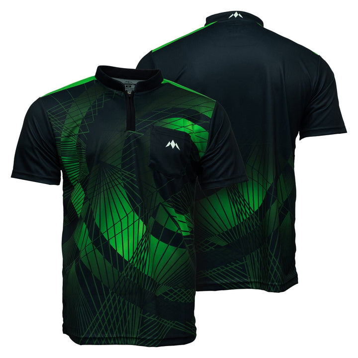 Mission Darts Orb Dart Shirt - Collarless - Lightweight - Black & Green - Youth