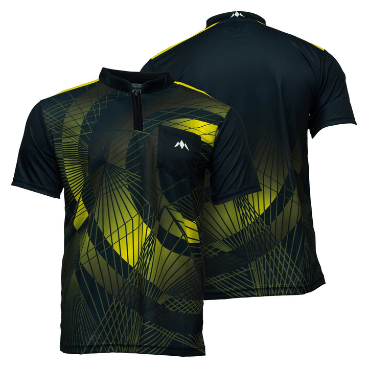 Mission Darts Orb Dart Shirt - Collarless - Lightweight - Black & Yellow - Youth