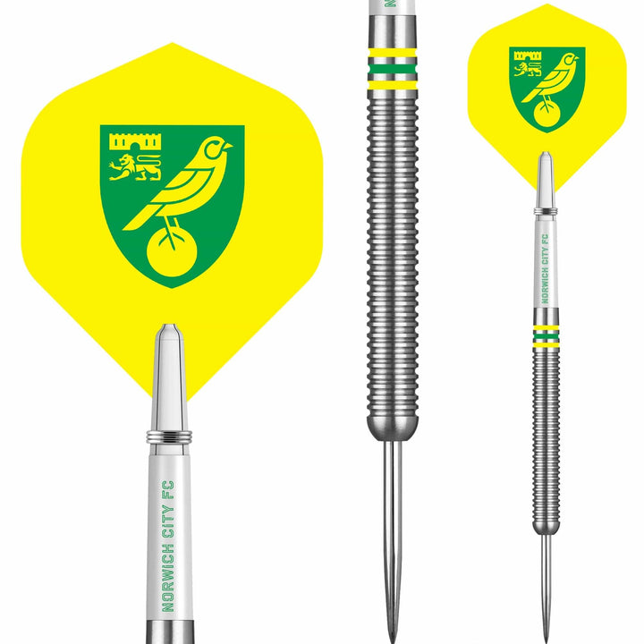 Norwich City FC - Official Licensed - The Canaries - Steel Tip Darts - Tungsten - 24g