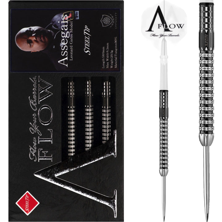 Dynasty Darts - Black Line - Steel Tip - Leonard Gates - Assegais - 20.5g