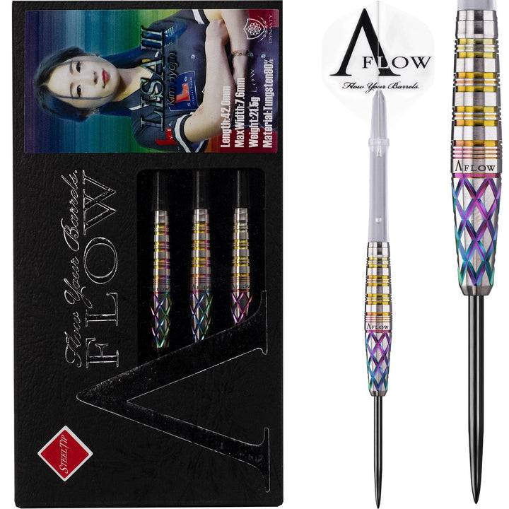 Dynasty Darts - Black Line - Steel Tip - Kim Hyojin - Lisa III - Rainbow - 21g