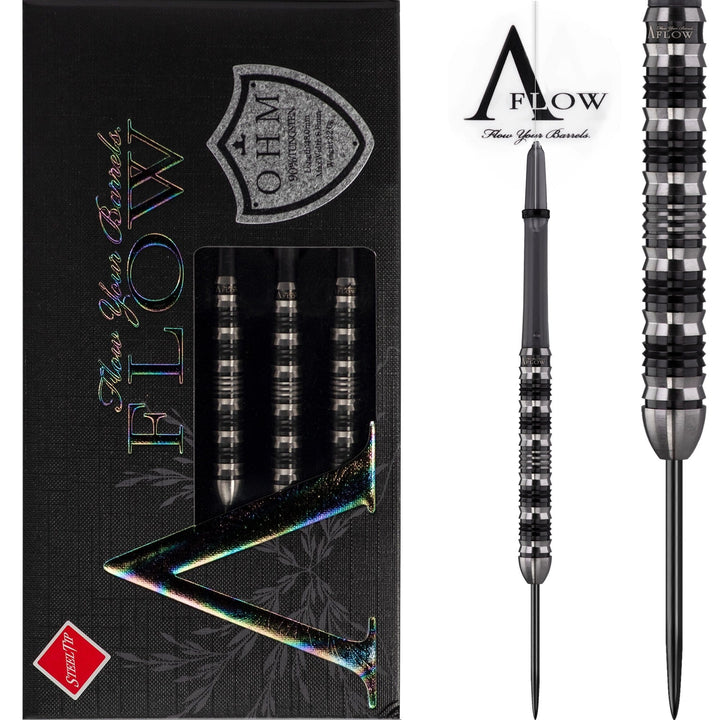 Dynasty Darts - Crystal Line - A Flow - Steel Tip - OHM - Black & Silver - 22g