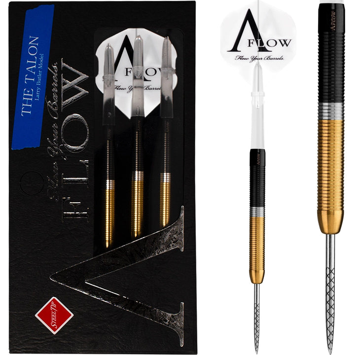 Dynasty Darts - Black Line - Steel Tip - Larry Butler - The Talon - Black & Gold - 24g